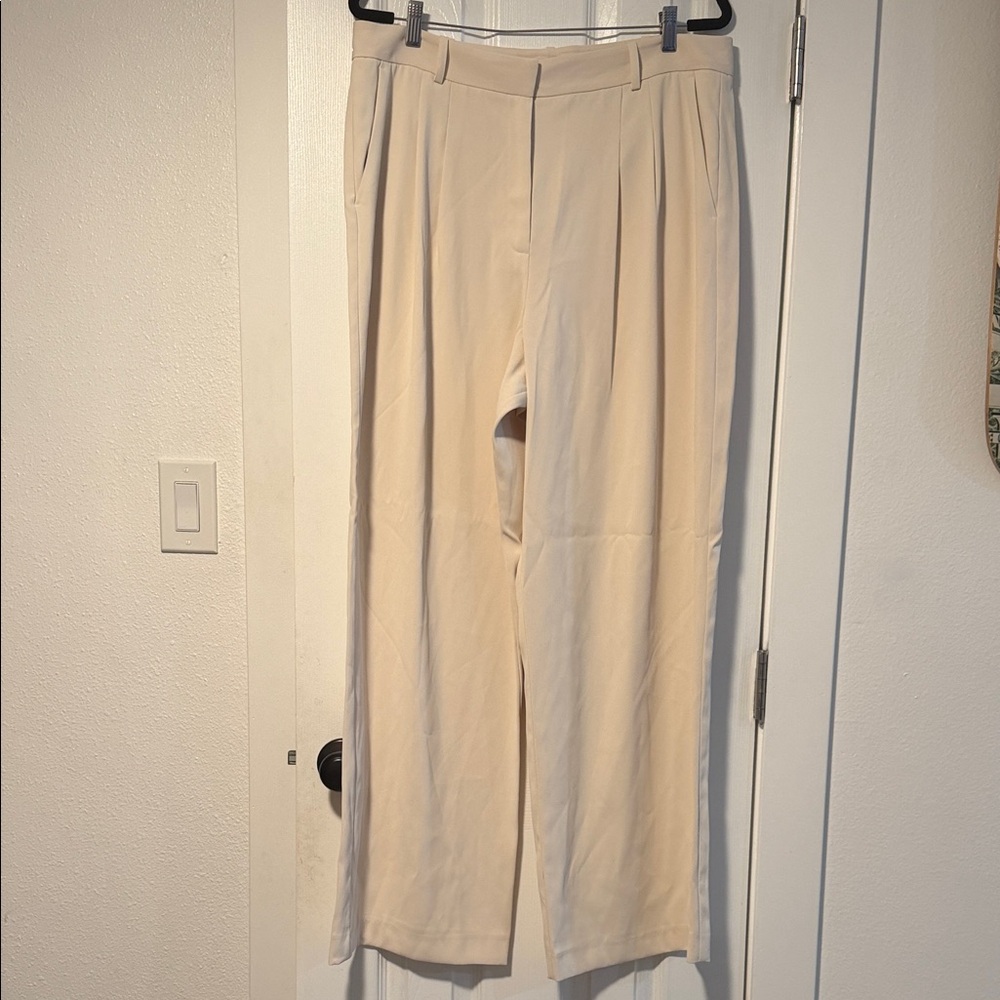French Connection Cream Wide-Leg Trousers - Picture 2 of 3
